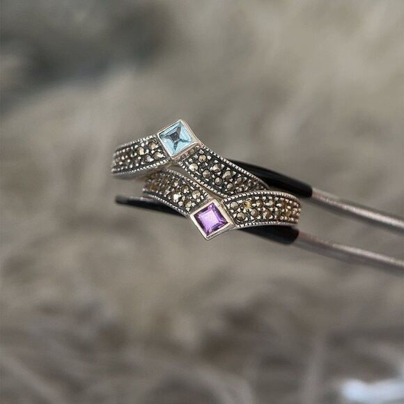 Sterling Silver Topaz/Amethyst Rings - Picture 5 of 10